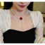 Vòng cổ nữ phong cách Pháp với ngọc trai và hạt hoa hồng đỏ
