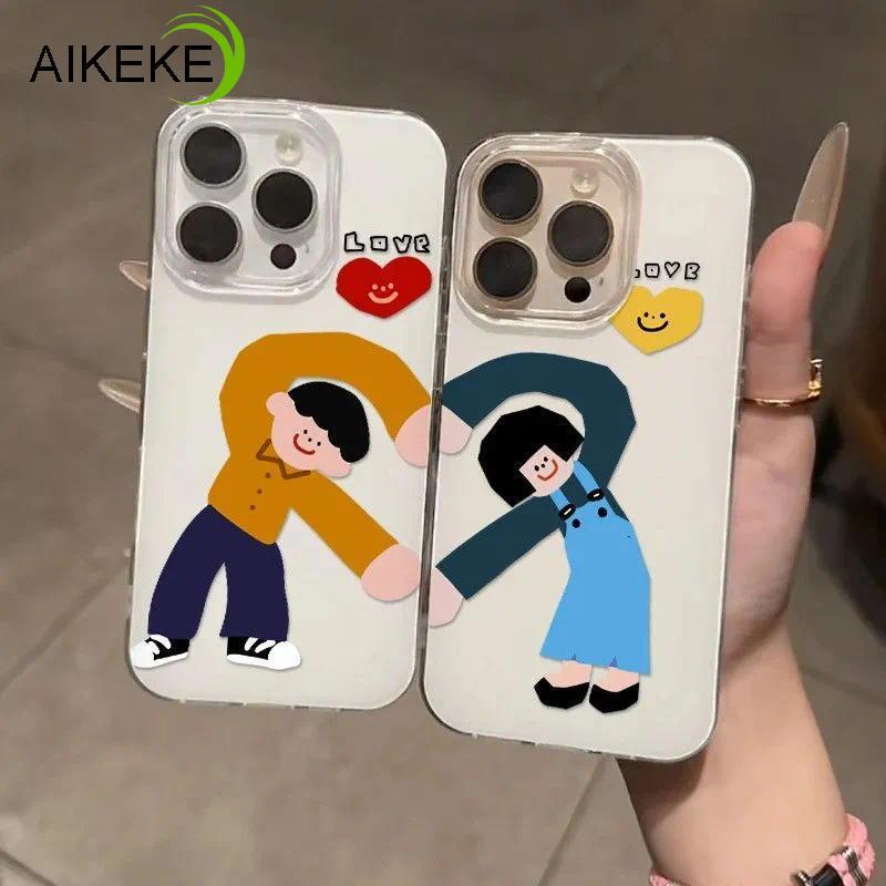 Ốp Điện Thoại Cặp Đôi Đơn Giản Bé Trai Bé Gái Cho Xiaomi 17 Pro Max 15T 15 14T 14 13T 13 12X 12S Mi 11 11X 11i Pro Ultra Lite 5G 4G Vỏ Kem Trắng Vỏ Chống Sốc