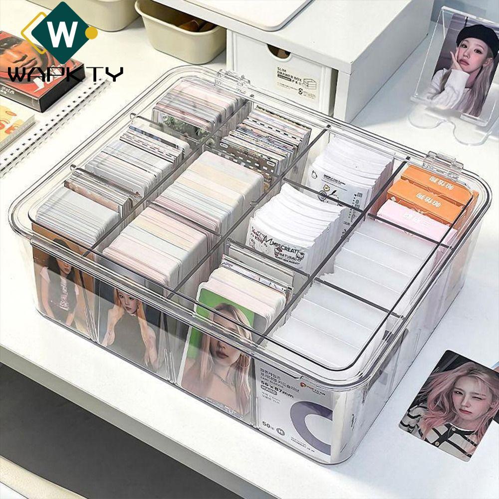 Hộp lưu trữ acrylic WAPKTY, Hộp trưng bày acrylic trong suốt, Lưới đa năng 2 / 8 / 9 / 12 có nắp Vỏ chống bụi Hộp lưu trữ máy tính để bàn Bộ sưu tập thẻ trò chơi