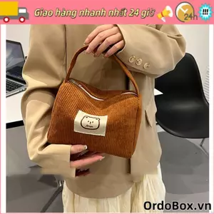 Túi xách ORDOBOX, Túi đựng mỹ phẩm mềm vải nhung, Ví sức chứa lớn dành cho nữ