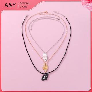 A & Y Mặt Dây Chuyền Mặt Trời và Trăng Sao - Quà Tặng BFF Thời Trang