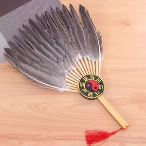 Quạt Cổ Retro Kongming Quạt Lông Ngỗng Quạt Lông Vũ Quạt Zhuge Liang Gossip Craft Fan Trung Bình Kỷ Niệm Quà Tặng Quạt 260419