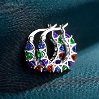 Vòng bông tai bạc sterling S925 zircon, trang sức thời trang đơn giản cho nữ