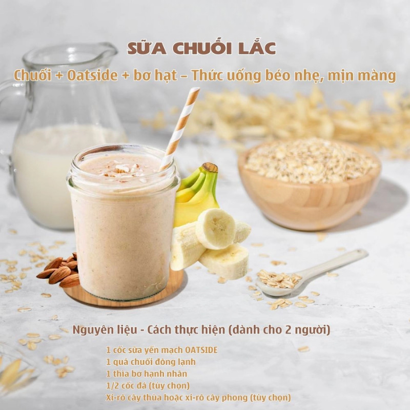 Sữa Yến Mạch OATSIDE Nguyên Chất Lốc 3 Hộp 180ml Thuần Chay Thơm Ngon Bổ Dưỡng