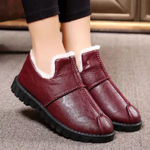Giày cotton nữ da chống thấm nước mới mùa đông có cách nhiệt sang trọng, thoải mái và không trơn trượt, giày mẹ