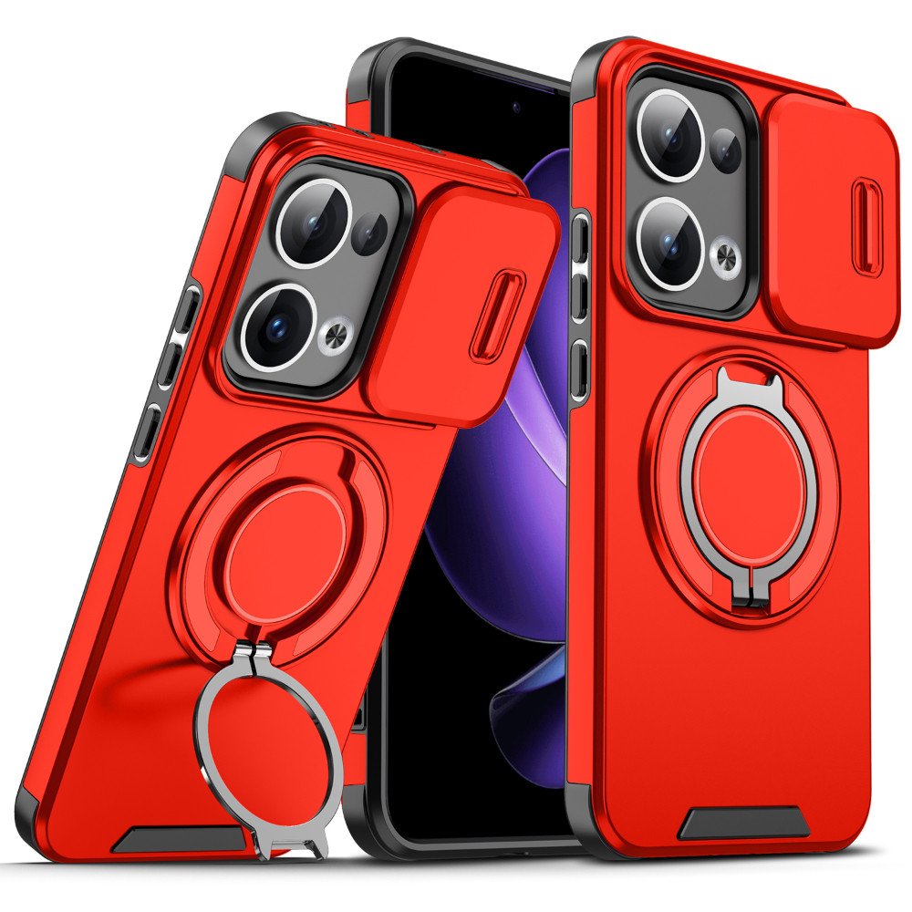 PC + TPU Trượt Ống Kính Cửa Sổ Xoay Từ Đứng Ốp Lưng Điện Thoại Oppo Reno 14 13 Pro 14F 13F A80 A60 A40 A5X A5 Pro A3X A3 5G 4G Chống Sốc Chống Bụi
