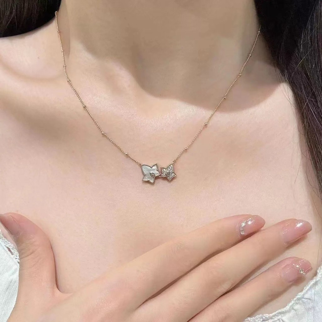 Vòng cổ nữ ngôi sao năm cánh công màu xanh lá cây thời trang