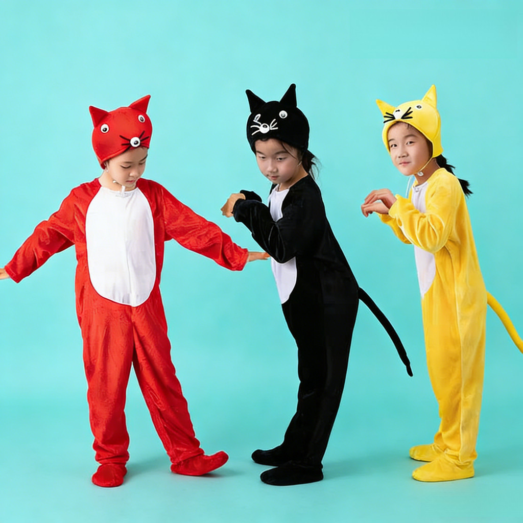 💕 HÀNG CÓ SẴN – Đầm Trang Phục Trẻ Em 3‑12 tuổi – Mèo Con + Hoạt Hình Động Vật, Thích hợp Halloween, Giáng Sinh & Ngày Trẻ Em 🎃🎉