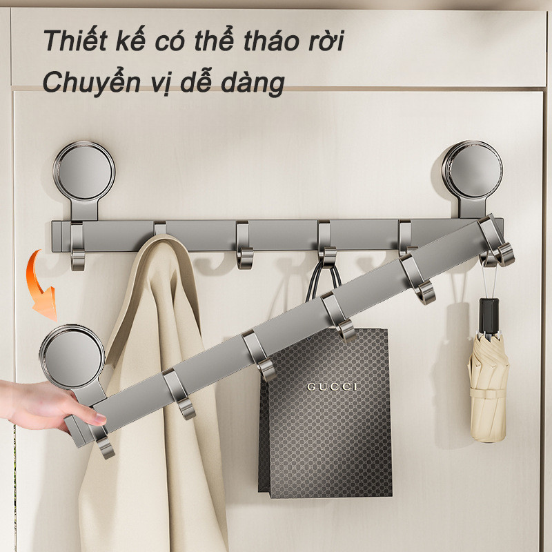 Móc Treo Quần Áo Hút Chân Không Đa Năng - Dùng Để Treo Ly, Lắp Sau Cửa, Chống Gỉ & Dễ Dàng Cài Đặt