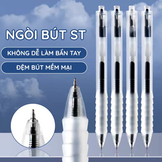 Bút bi học sinh ngòi 0.5mm - Set 10/20/30 bút bi mực nước màu xanh, đen, đỏ khô nhanh giá tốt