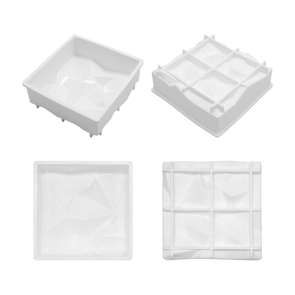 Rock Vuông Sóng Họa Tiết Bánh Mousse Khuôn Silicon Cát Cát Nước gợn Hình Khuôn Nướng Bánh