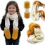 Khăn quàng cổ Mozzarella COSCOVED, Khăn quàng cổ chống gió ấm áp, Unisex dễ thương có túi cầm tay Khăn quàng cổ dệt kim tay thoải mái ngoài trời