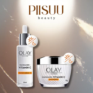 Kem Dưỡng & Super Serum OLAY Luminous Niacinamide & Vitamin C Giúp Mờ Vết Thâm, Đốm Nâu, Dưỡng Sáng Da (50G+30ML)