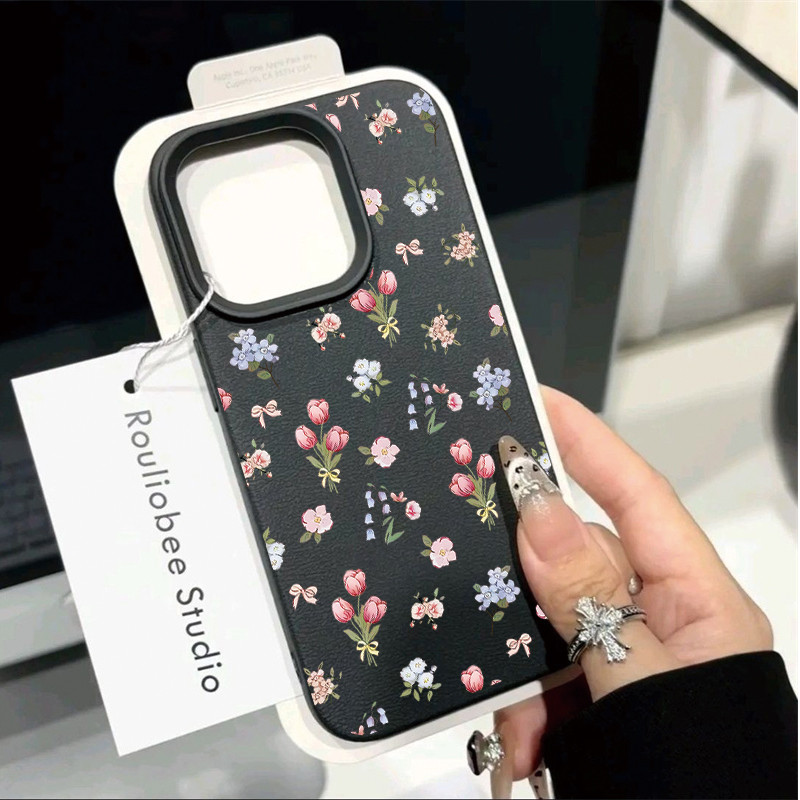 Ốp Điện Thoại Hoa Tulip Hồng Bungches Cho Samsung Galaxy S25 FE S26 S24 Ultra S23 S21 S20 FE S22 Ultra Plus Ốp Lưng Hoa Văn Vải Louche Sang Trọng Họa Tiết Màu Kẹo Chống Sốc