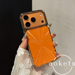 Họa tiết CD Laser thích hợp cho vỏ điện thoại Apple 17promax màu cam iPhone 16 pro mạ mới bao gồm tất cả chống rơi 15 / 14 / 13 / 12 / 11 Vỏ tản nhiệt siêu mỏng