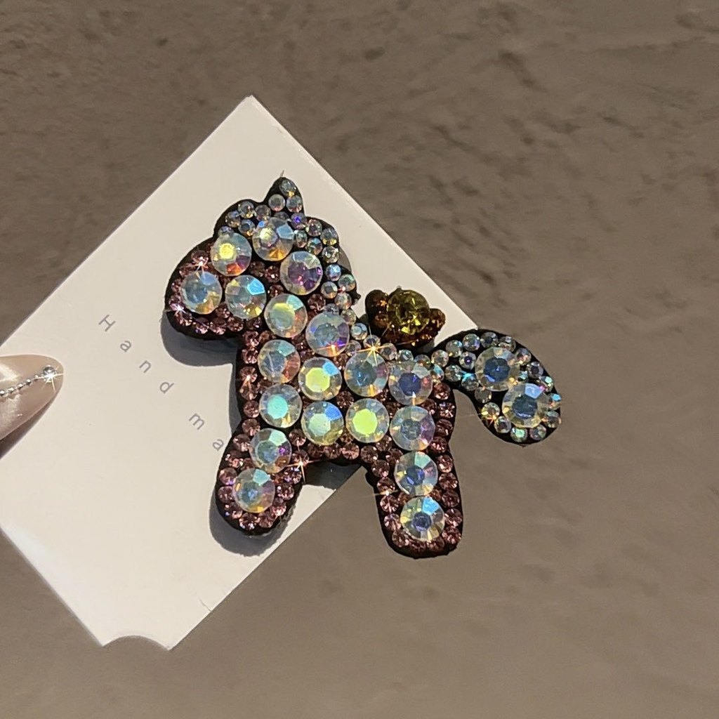 Mới Full Kim Cương Tinh Tế Pony Hoạt Hình Bên Gãy Tóc Nổ Kẹp Một Từ Kẹp Tóc Phụ Kiện Tóc
