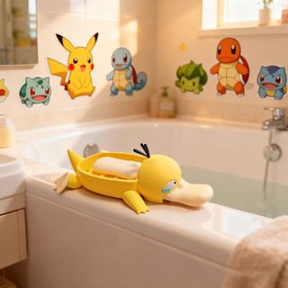Hộp Xà Phòng Hình Vịt Hoạt Hình Dễ Thương, Có Thể Xả, Dùng Cho Phòng Tắm