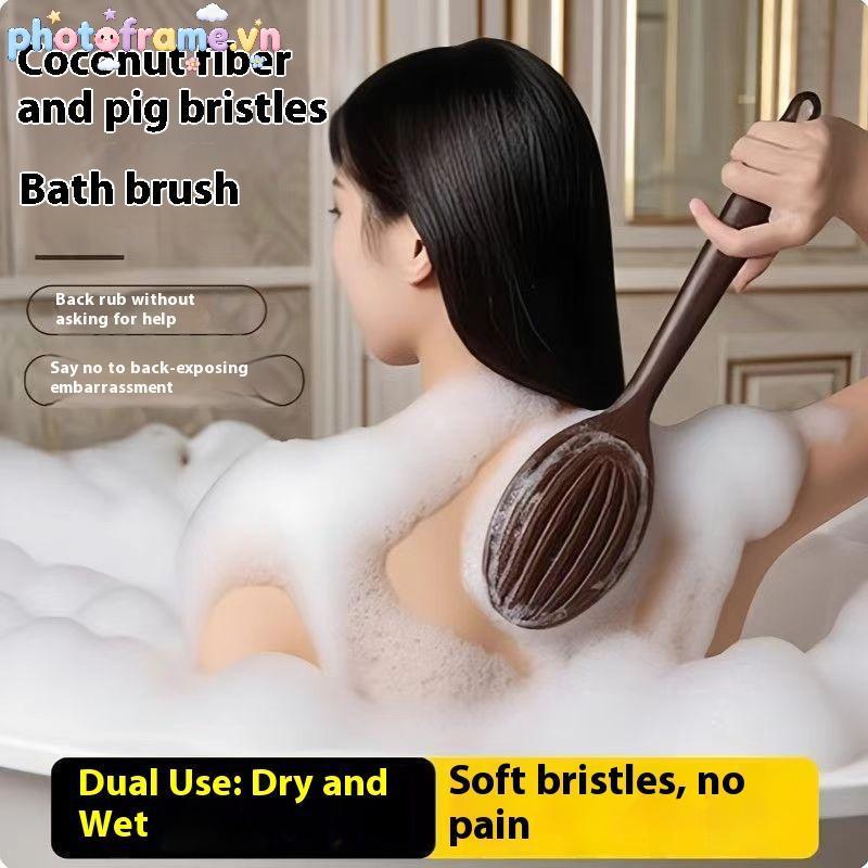 Photoframe Body Brush Tay Cầm Dài Tắm Ba Scrubber Boar Lông Hoàn Hảo Khô Da Chải Cần Thiết Cho Da Tẩy Tế Bào Chết Dụng Cụ Tắm VN