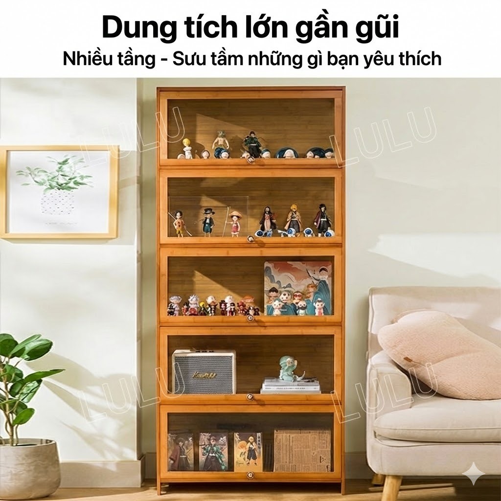 Tủ Kính Sang Trọng Để Bàn Bằng Gỗ Tự Nhiên Chịu Lực Tốt Lý Tưởng Trưng Bày Vật Phẩm Giá Trị