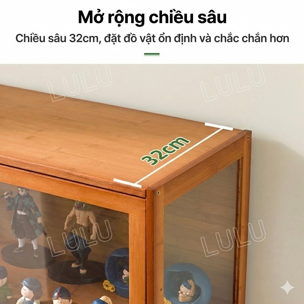 Tủ Kính Sang Trọng Để Bàn Bằng Gỗ Tự Nhiên Chịu Lực Tốt Lý Tưởng Trưng Bày Vật Phẩm Giá Trị
