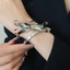 Set 2 Nơ Ruy Băng và Vòng Tay Phối Hợp cho Nữ - Tone Vàng và Bạc, Style Vintage, Thích Hợp Trang Sức hàng Ngày