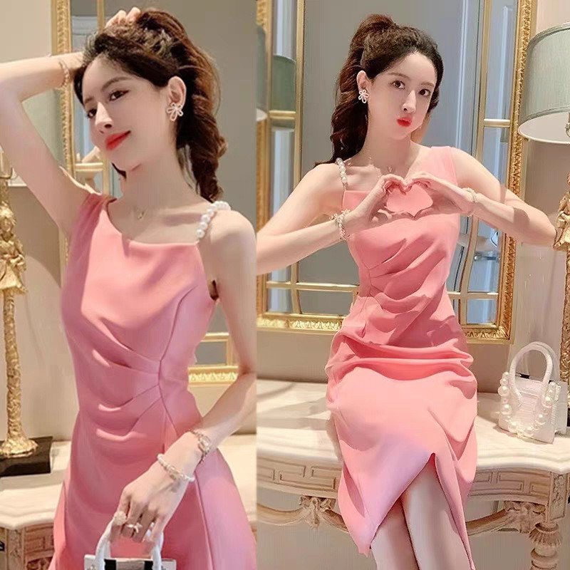 Đầm nữ thời trang, đầm gợi cảm mùa hè mới, phong cách Pháp, đầm dài tôn dáng và thon gọn.