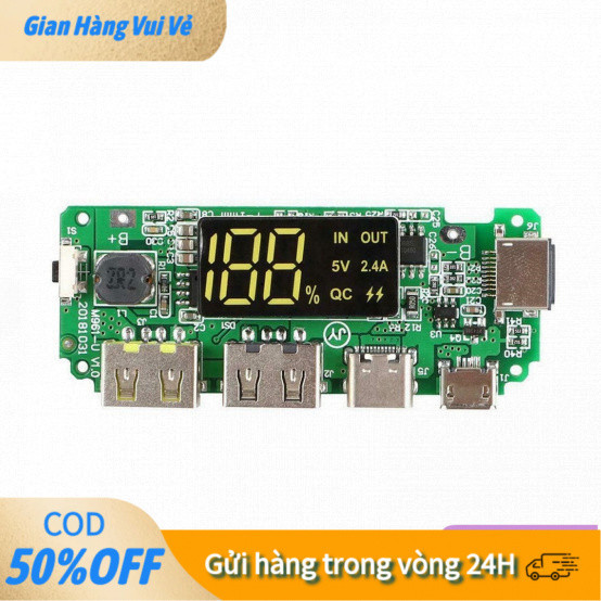 [COD] Mạch sạc pin 18650 cho power bank - Có LCD theo dõi dung lượng, nhiều cổng sạc, chống ngược cực, bền