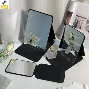 < YEI > Gương Trang Điểm Để Bàn Màu Trơn Da PU Đơn Giản Di Động Cầm Tay Bla Gương Có Thể Gập Lại Học Sinh Nhỏ Gọn Dễ Thương Nhà Thơ Gương Mới