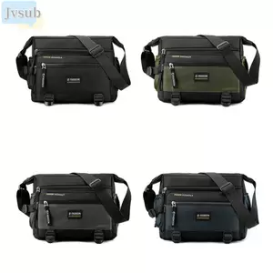 Túi Messenger JVSUB, Túi đeo chéo du lịch bằng Nylon hình vuông, Túi đeo vai nhiều lớp có dây kéo sức chứa lớn sang trọng Unisex