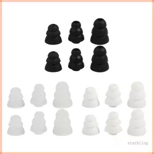 Star Triple Flange Earpads Ear Tip Silicone Bud Eartips Đường kính trong 3 8-4 5mm