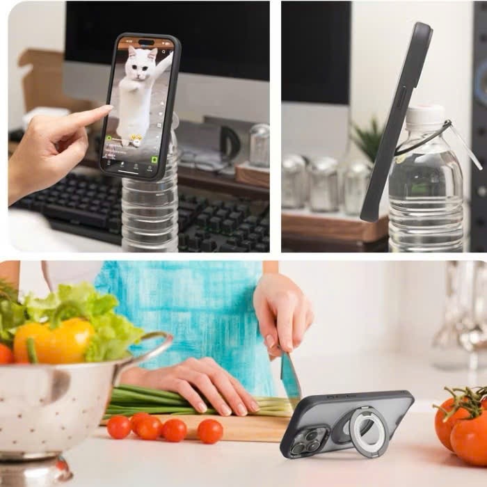 [Chính Hãng] Ốp Lưng Nhám Hoda Rough Case 360° Ring-Holder Cho IP 16/17 Series - Chống Sốc SGS, Sạc Từ Tính, Có Kệ Đỡ