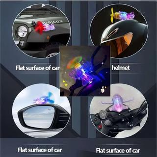 Đồ trang trí xe máy/ô tô hoa 5 màu, mô hình mini xoay được, trang trí mũ bảo hiểm