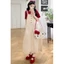 Bộ đồ bà bầu mùa hè gồm váy dây và áo thun cotton thoải mái