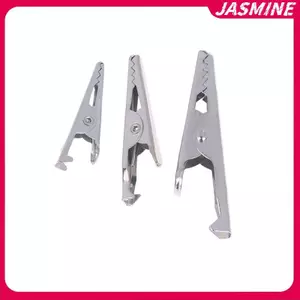 JASMINE 50 Chiếc Mini Cá Sấu Kẹp Mini Bạc Kim Loại Cá Sấu Kẹp 28mm 35mm 45mm Để Kiểm Tra Điện Để Kiểm Tra Pin JASMINE