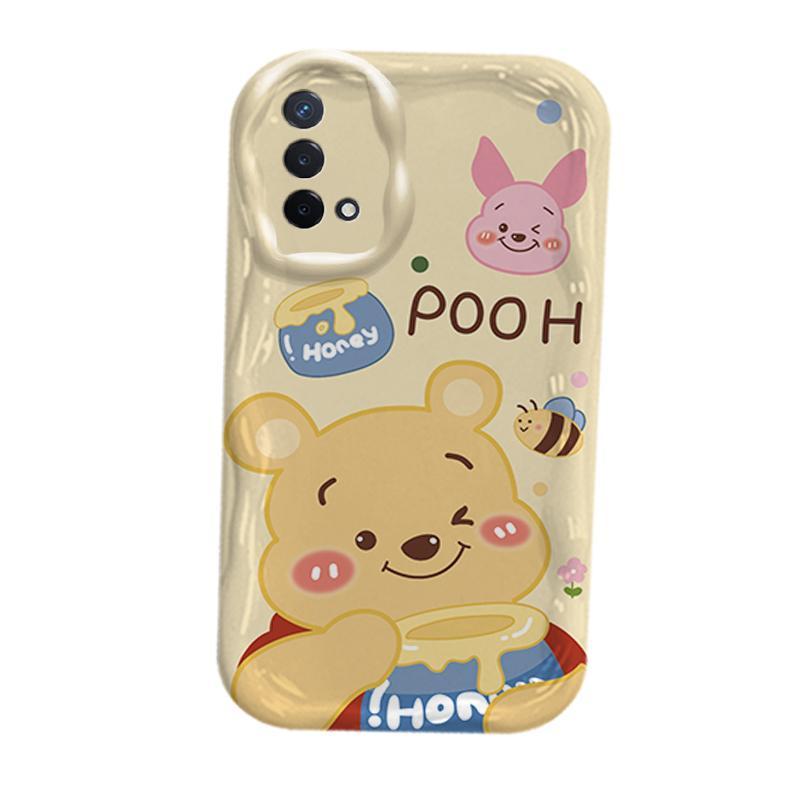 Ốp Silicon Hoạt Hình Cho OPPO A74 A95 F19 F19S Reno 6 Lite 4G Bảo Vệ 3D TPU Mềm Winnie the Pooh Vỏ Điện Thoại Chống Sốc