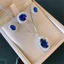 Nhẫn Sapphire & Tanzanite, Bộ Trang Sức Ba Mảnh Sang Trọng với Ánh Sáng Rạng Rời
