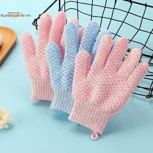 TRTR Găng tay đi tắm Vệ Sinh Găng tay đi tắm SPA Xốp Chà Bùn Lột Tẩy Tế Bào Chết Găng Tay Massage Tắm Đồ Dùng Phòng Tắm VN