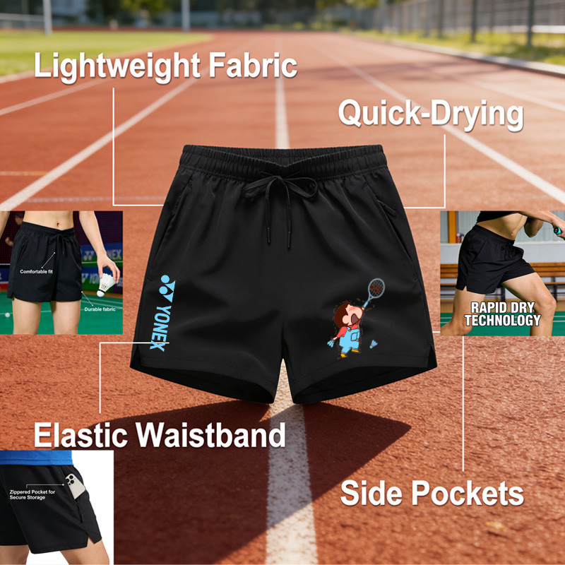 Quần short Yonex dáng rộng dành cho nam và nữ, phù hợp chơi cầu lông, đi xe đạp và tập thể dục