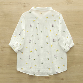 Áo sơ mi nữ 100% cotton họa tiết hoa tươi mát, thiết kế cardigan dáng rộng, phù hợp mùa hè