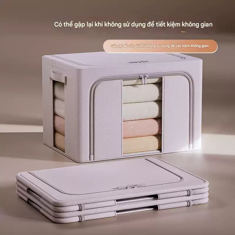 Hộp đựng quần áo khung thép chống nước gấp gọn cao cấp, tiết kiệm không gian, chống bụi ẩm