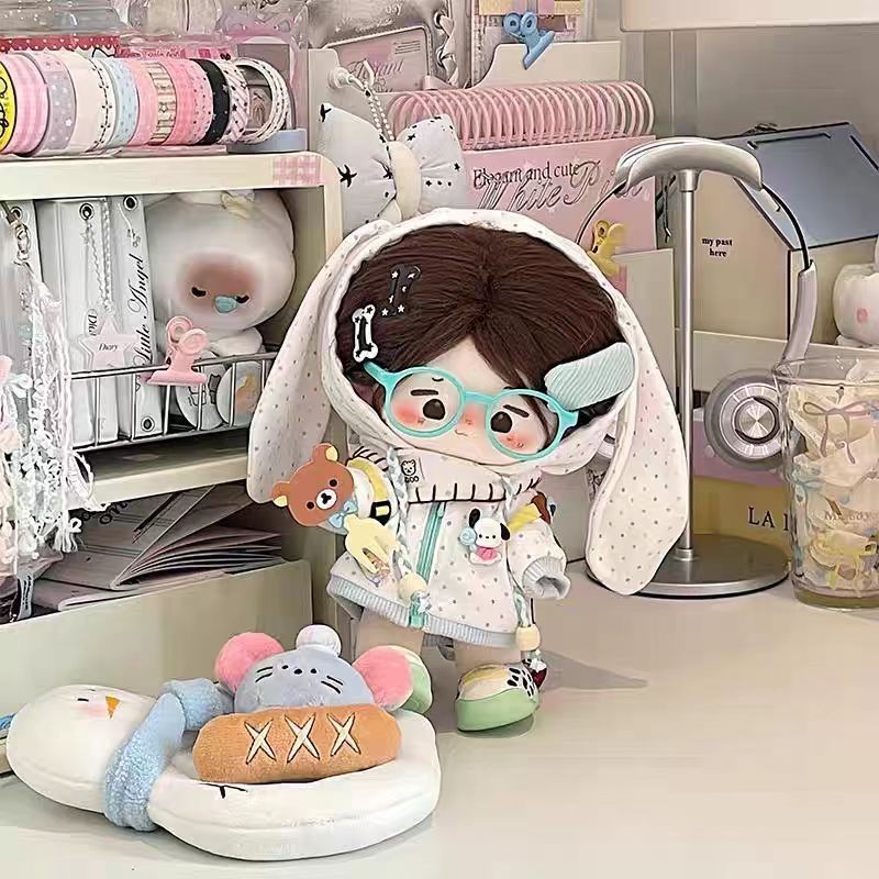 20cm Thỏ Sữa Áo Bộ Búp Bê Cotton Dễ Thương Quần Áo Búp Bê Sang Trọng Thuộc Tính Dress Up Pop Doll 4.16