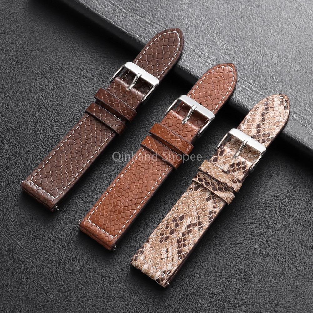 Dây đeo đồng hồ da họa tiết rắn 20mm 22mm – Exotic Thằn lằn dập nổi bằng da mềm chống thấm nước Dây đeo đồng hồ thông minh Vòng đeo tay thay thế cho nam nữ