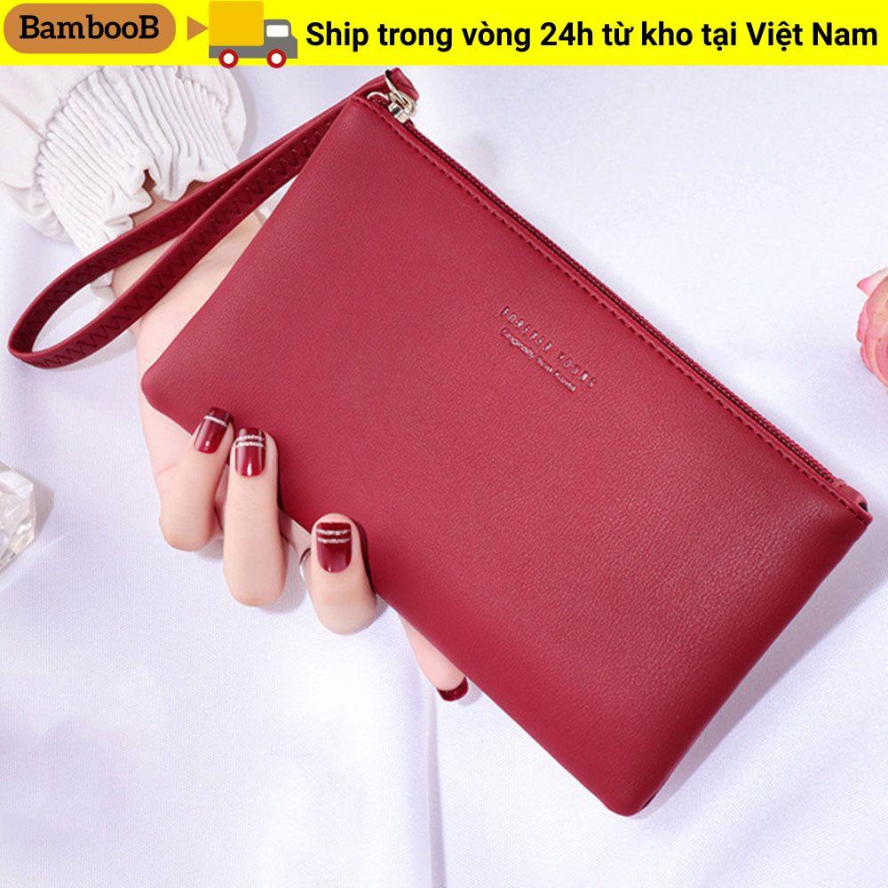 Túi đựng tiền xu BAMBOOB Túi đựng tiền thời trang Ví dài bằng da PU