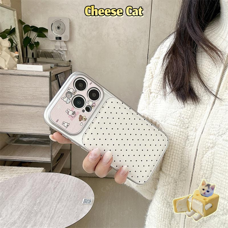 trở thành 17 Pro Max Thỏ Phong Cách Hàn Quốc Miff Ốp lưng iPhone bằng da cho iPhone 14 15 16 11 12 13 Pro Max XR Xs Max
