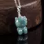 Vòng cổ mặt dây chuyền Hello Kitty ngọc bích nước xanh LanCengGe dành cho nữ - Chất liệu cổ đá cao - Trong suốt - Khắc hoạt hình - Dây chuyền bạc - 3 gói - 28135.6mm - Bù một giả