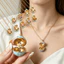 Vòng cổ hoa mini có thể mở - Mặt dây chuyền hình hoa, phù hợp làm quà tặng sinh nhật cho nữ