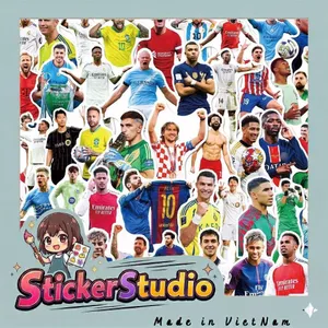 Set Sticker Chủ đề bóng đá Chống Nước Dán Laptop Vali Mũ Bảo Hiểm Sổ Tay