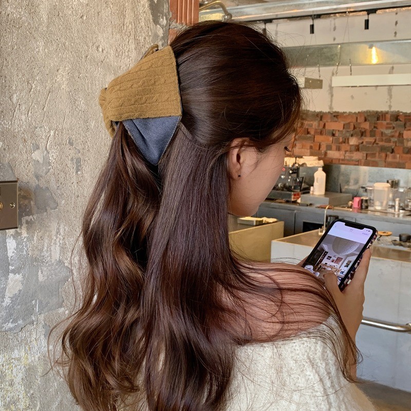 Hàn Quốc Vỏ Tam Giác Nữ Kẹp Tóc Retro Len Cua Móng Vuốt Tóc