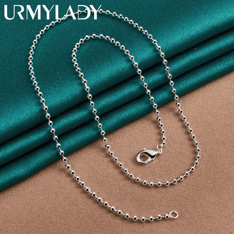 URMYLADY Bạc 925 Hạt Vòng cổ 16-30 Inch Cho Nữ Tiệc Cưới Trang Sức Thời Trang