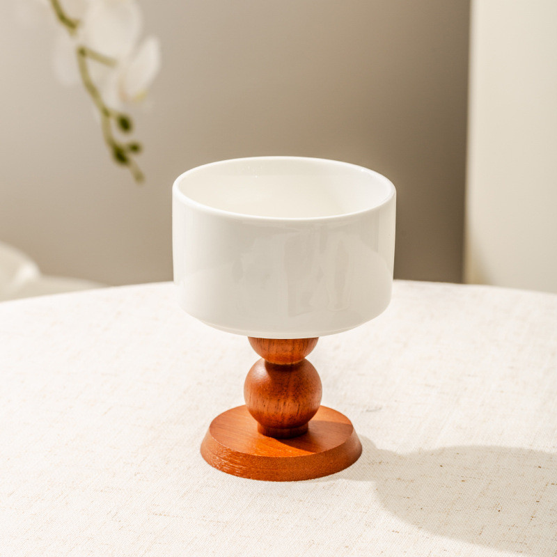 Retro Gốm Cốc Đựng Nến Thơm Bàn Món Tráng Miệng Bát Gỗ Hộ Gia Đình Đèn Nến Ăn Tối Nến Cốc Shop 12.19 OIHW